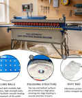 No Hassle Automatic Edge Banding Machine Heavy Duty Workhorse For Straight And Curved Boards Smart Control Dual Side Trimmer in a workshop setting.