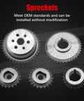 Close-up of sprockets from 2.4L Ecotec Timing Chain Kit With Water Pump For Equinox Malibu Terrain Buick Regal Lacrosse Verano 2011-2017