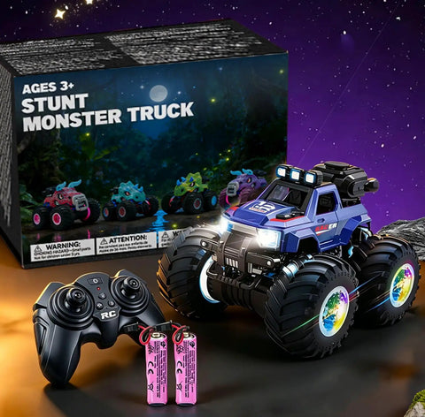 1 18 Scale RC Monster Truck For Kids With 4WD Drive Music Mist Spray And LED Lights, remote control and box