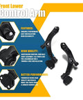 Six Piece Front Lower Control Arm Set With Ball Joints And Tie Rod Bushings For Mazda 3 2010 2011 2012 2013 product layout