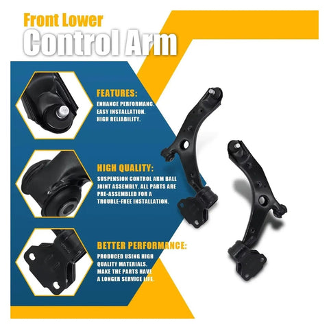 Six Piece Front Lower Control Arm Set With Ball Joints And Tie Rod Bushings For Mazda 3 2010 2011 2012 2013 product layout