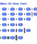 68 Piece Set Screw Kit With 24 Sizes Metric And SAE Hex Socket Grub Screws In 304 Stainless Steel Size Chart