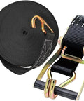 2 Pack Heavy Duty Ratchet Straps 10000 Lbs Break Strength 2 Inch By 40 Foot Black Tie Down Straps With Durable Double J Hooks