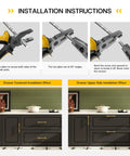 Installation instructions for Gold Cabinet Pulls Set Of 30 Six And A Quarter Inch Heavy Duty Drawer Handles For Cabinets And Closets