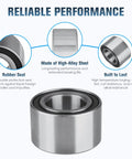 Premium Built Tough Front And Rear Wheel Bearing Assembly For Polaris Sportsman Ranger ACE ATV UTV 2004 To 2022 Quick Swap Direct Bolt On Replacement Set, showing high-alloy steel bearing with rubber seal.