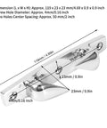 Diagram of Two Pack 316 Stainless Steel Mooring Cleats 4.69 Inch Left Right Design for marine use showing dimensions.