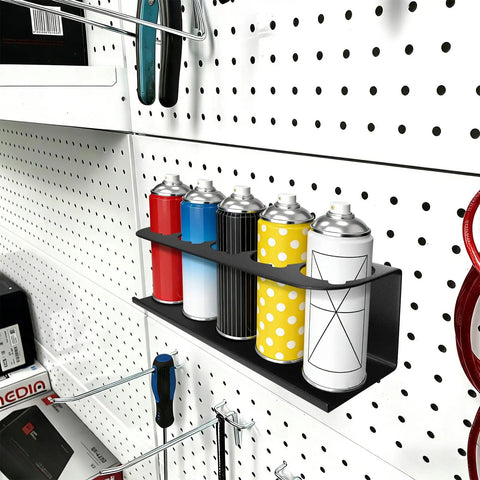Heavy Duty Wall Mount Aerosol Can Holder Set 2 Pack, Steel Construction With Rustproof Powder Coat, Each Holds 10 Cans