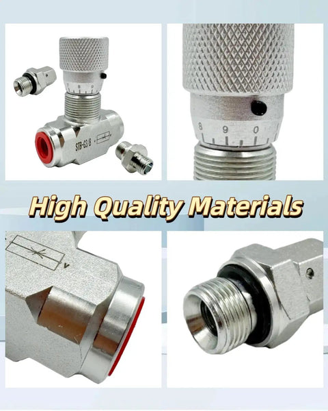 Hydraulic Flow Control Valve STB G3/8 Three Eighths Inch L08 For Mini Excavator One To Two Ton With Two Sided Connectors
