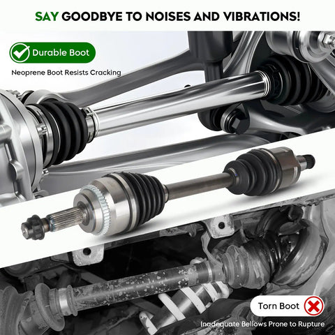 Two Front CV Axle Shafts For Toyota Camry 2.5L GAS 2012 2013 2016 2017 Left And Right Pair Replacement Drive Shaft With Durable Boots And High Torque Joints, front view