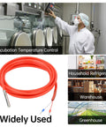 Usage scenarios for Two Pack Pt1000 Temperature Sensor Probes with 3M Silicone Cable in incubation, refrigeration, warehouse, greenhouse.
