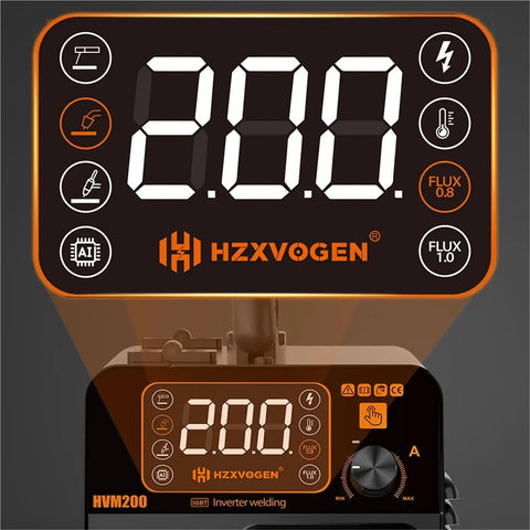 All In One 3 In 1 Semi Automatic Welding Machine For MMA MIG Lift TIG Inverter Non Gas Welder Pro Grade HVM200 display panel
