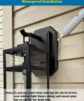 Durable Outdoor Siding Light Mounting Block Kit With Built In Electrical Box Black Vinyl Siding Block For Half Inch Double Weatherproof Mounting Plate Easy Install 1 Pack installed on beige siding