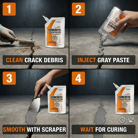 Kickass Concrete Crack Filler And Heavy Duty Equipment Base Grout That Absorbs Motor Vibrations And Locks Down Generators Hvac Pads Plus Sump Pit Anchors For Extreme Reliability, step-by-step instructions for application.