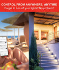 Person using phone to control Alexa Compatible Smart Light Bulbs 100W Equivalent, 1500 Lumens, Soft White 2700K remotely.