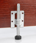 Set Of Four Steel Adjustable Leveling Feet For Wardrobes And Cabinets On Uneven Floors Keeps Heavy Furniture Rock Solid With Height Adjustable Levelers And Easy Stabilization For Wobble Free Stance. Steel leveling foot installed under cabinet on wood floor