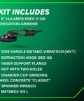 Heavy Duty Concrete Renovation Grinder Kit With 14.5 Amp High Torque Motor, 5 Inch Sanding And Coating Removal Power, kit includes