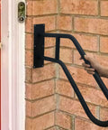 Matte Black Wall Mounted Handrail For 1 To 3 Steps Garage Porch Garden Grab Bar on brick wall near red door