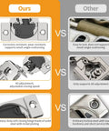 Comparison image of Top Shelf 10 Pack Soft Close Concealed Hinges For Face Frame Cabinets against standard models, showing durability and features.
