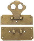 Vintage Brass Hasp Latch Buckle With Antique Finish for jewelry boxes and DIY projects, golden tone, decorative lock