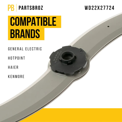 Lower Dishwasher Spray Arm Replacement For GE Hotpoint Haier Models That Fits Easy And Keeps Dishes Clean Replaces AP7219298 WD22X26621 WD22X10091 WD22X27724 WD22X33499 GDF550PSR3SS GDT530PGP5WW GDT530PSP4SS GDT550PYR3FS close-up