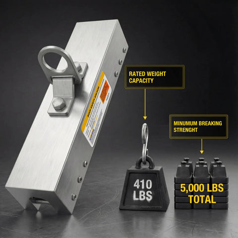 Professional Grade Non Penetrating Standing Seam Roof Anchor With 5000 Lbs Aluminum Fall Arrest Clamp Built Tough To Handle Every Tough Roofer Jobsite Now