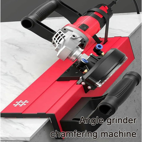 Heavy Duty Electric Tile Chamfer Cutting Machine With Water Cooled Angle Grinder Design and Precision Adjustable Thickness Plates.