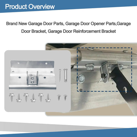 Garage Door Trolley Arm Bracket Kit For 9100 9600 And 5120 5140 Doors With Beefed Up Rivets, shown with installation hardware
