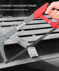 12 Inch Adjustable Hacksaw Frame Set With High Tension Beefy Workhorse Hand Saw Includes 10 Blades For Gardeners PVC Pipes Metal Pipes