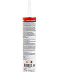 No Sweat Self Leveling Lap Sealant For RV Roofs, Tan Hue, 10.3 oz tube back label with usage instructions and ingredients.