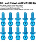Beefed-Up Aluminum RC Ball Link Track Rod Set For TT01 TT02 Cars, 10 Pieces Ball Screw Ends, Shock Absorber End Caps, Rock-Solid Alloy Build, Blue Finish, Precision Fit For Easy Steering And Lasting Suspension, 10 blue aluminum RC ball screws