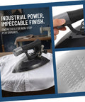 Industrial Grade Steam Iron With Precision Temperature Control For Bulk Loads And Dry Cleaning Factories, Metal Body, Fast Heat, Heavy Duty Performance, Pressing Table Ready, Built For Repeated Commercial Use on white shirt