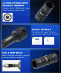 Five Piece One Half Inch Drive Lug Nut Socket Set With Impact Flip Sockets Metric 17 19 21 22 Mm And SAE Three Quarter Inch