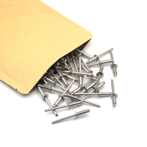 Stainless Steel Blind Rivets 3/16 x 1/2 Inch 4.8 x 12.7 Mm, 100-Pack Pop Rivets For Heavy Duty Auto Marine DIY Projects, Tough As Nails Corrosion And Acid Resistant Fastening By ISPINNER spilling from bag