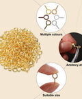 600 Pieces Screw Eye Pins Hooks Set In 6 Colors And 3 Sizes 4x8mm 5x10mm 6x13mm Mini Metal Eyelets for Jewelry Making DIY