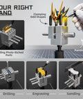 Mini Tabletop Vise That Converts to Handheld, 360 Degree Rotatable Precision Bench Clamp shown in model building use