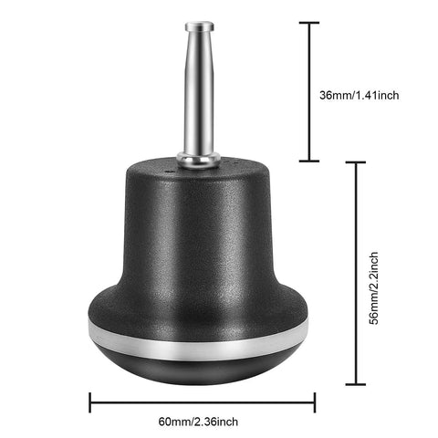 Fixed Caster Wheels Set of 5 for Sofa Chair and Cabinet Replacement, 8x36mm Stem, Installed Height 2.2 Inch Nylon Glide