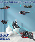 Foam RC Plane Fighter Jet performing auto hover and 360 flip aerial stunts indoors