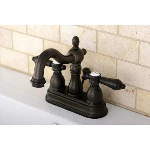 4 In Centerset Bathroom Faucet In Oil Rubbed Bronze, Solid Brass Construction, Drip-Free Ceramic Disc, Deck Mount 4-Hole Installation