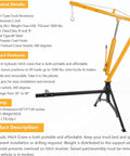 Hydraulic Hitch Mounted Pickup Truck Crane With 360 Degree Swivel 1000 Lbs Lift Capacity Three Adjustable Settings 500 750 1000 Lbs Ideal For Construction Jobs And Lifting Heavy Gear