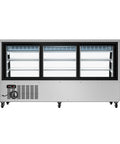 Top Shelf 82 Inch Commercial Deli Case And Meat Display Refrigerator With Heavy Duty Stainless Steel Curved Glass Front