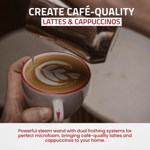 Esperto Abile 16 Cup Lever Espresso Machine With Chrome Finish And Rosewood Handles For Home Barista Vibes 54 Ounce Nickel Plated Boiler Dual Frothing Systems And Group Pressure Gauge Made In Italy creating latte art