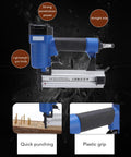 Heavy Duty 18 Gauge Pneumatic Brad Nailer Drives 3 8 To 2 Inch Finish Nails For Trim And Carpentry with plastic grip for comfort.