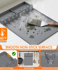 Silicone Grill Mats For Griddle Spatula Tool Mat With Drip Pad Side Shelf Pad Easy Clean BBQ Mats With Spatula and Drip