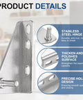 Stainless Steel Fridge Hinge Replacement With Left Shaft Zero Point Two Eight Inch Diameter And One Point Three Eight Inch Spacing Includes Screws And Bushings For Refrigerator Door Easy Install Durable Rust Resistant