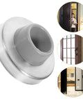 Beefy Heavy Duty Wall Door Stoppers 3 Pack Stainless Steel With Silver Rubber Cushion Concave Door Bumpers at home and office