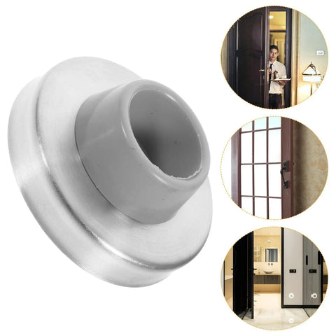 Beefy Heavy Duty Wall Door Stoppers 3 Pack Stainless Steel With Silver Rubber Cushion Concave Door Bumpers at home and office