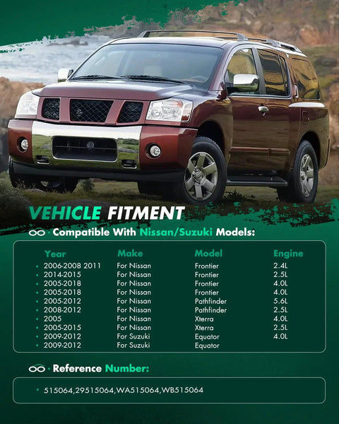 SUV in the wilderness, compatible with Front Wheel Bearing Hub Assembly Kit Plug And Play With ABS For Nissan Pathfinder 2005 To 2012