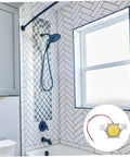 Bathroom with shower and 12V Water Flow Generator Micro Hydro Turbine Voltage Regulator Portable Turbine in inset view