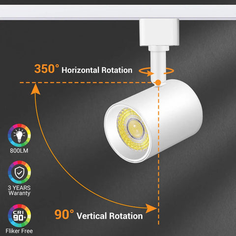 Five Color Adjustable Eight Light LED Track Lighting Kit With Six Point Six Foot H Type Rail Dimmable Kitchen Ceiling Spotlight Fixtures For A Dope Modern Look CRI90 Plus 10W 800lm Track Heads