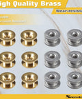 12 Pcs Grass Trimmer Eyelets Kit With Plastic Storage Box For String Trimmers Brass And Aluminum Eyelets Replacement Parts